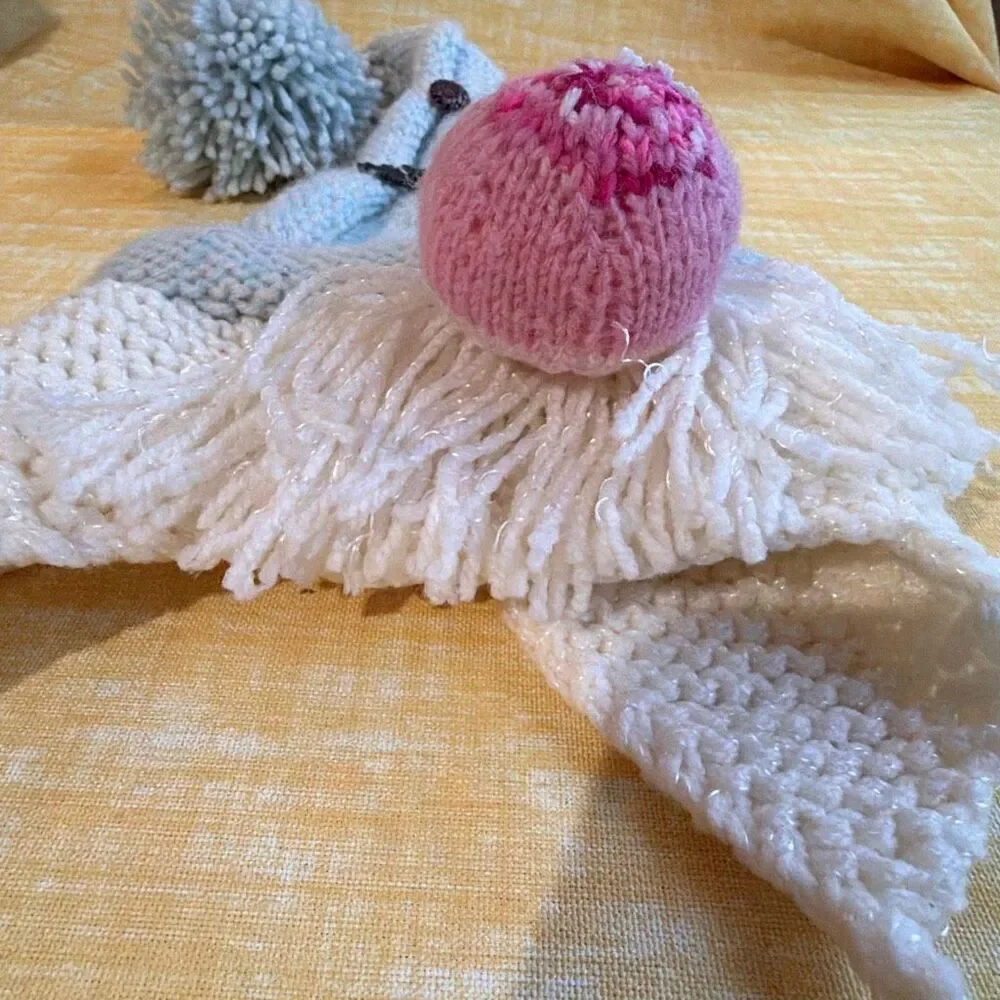 Hand knit Gnome kids hat